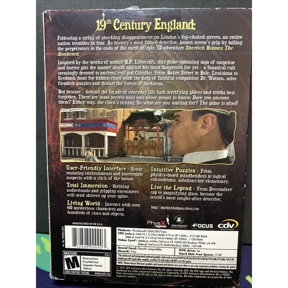 Sherlock Holmes: The Awakened PC Game W/Manual